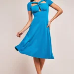 Goddiva Scuba Crepe Twist Cutout Midi Dress