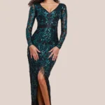 Goddiva Tassel & Sequin Maxi With Front Split